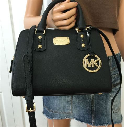 michael kors black small leather satchel saffiano bag crossbody|Michael Kors saffiano wallet black.